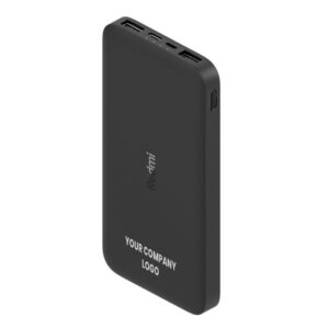 Black Redmi customized power bank with logo printing