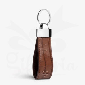 Customize Brown Leather Keychain