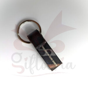 Customized metal keychain with polished finish, ideal for gifting or personal use
