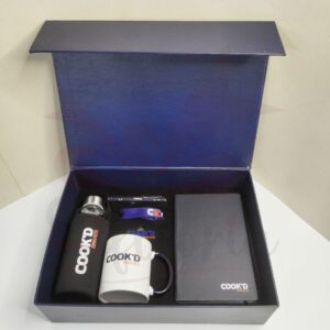 Corporate Wellness and Employee Care Gift Box with stress-relief items, snacks, and personalized branding