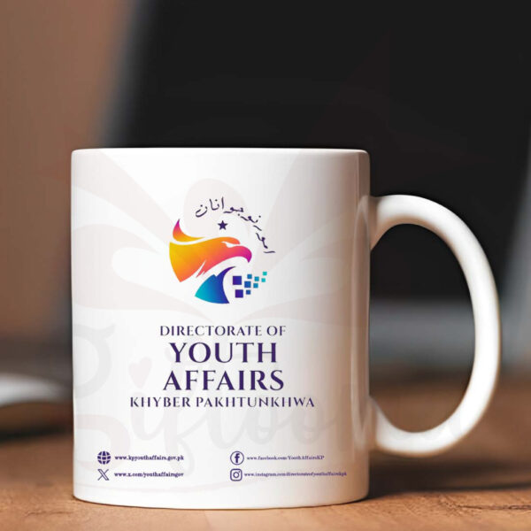 White Ceramic Mug with Custom Logo Printing