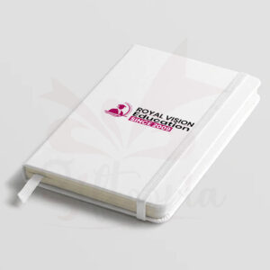 A5 White Leather Notebook with PU Cover and Ruled Pages – Perfect for Corporate Gifts or Office Use
