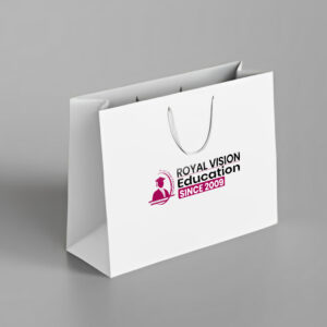 White Customized Paper Bag with Logo – Eco-Friendly Packaging for Gifting or Branding