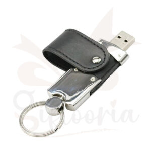 Leather USB keychain flash drive for corporate gifting