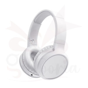 White customized over-ear headphone with logo branding