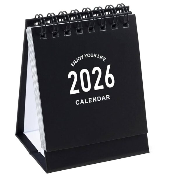 Mini New Year 2026 Desk Calendar with company logo – compact customizable corporate gift for office desks and branding