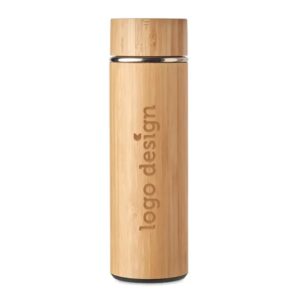 Premium bamboo bottle with custom engraved company logo – eco-friendly corporate gift